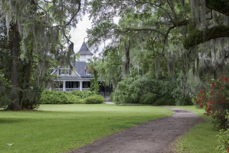 Het woonhuis op de Magnolia plantage